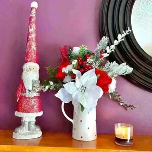🎄NEW Holiday Arrangement - Beautiful Faux Floral Pitcher Centerpiece